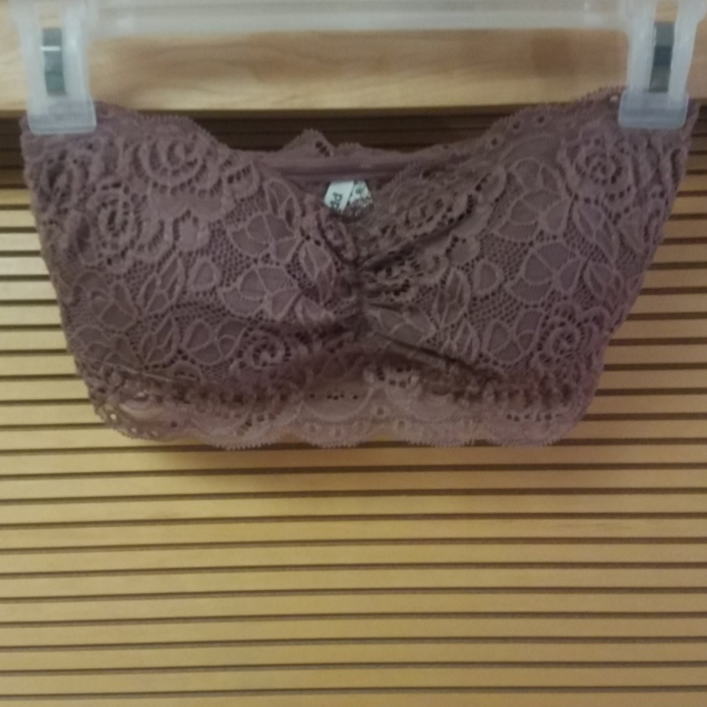Mudd Mauve Lace Bandeau Bra Tube Top S